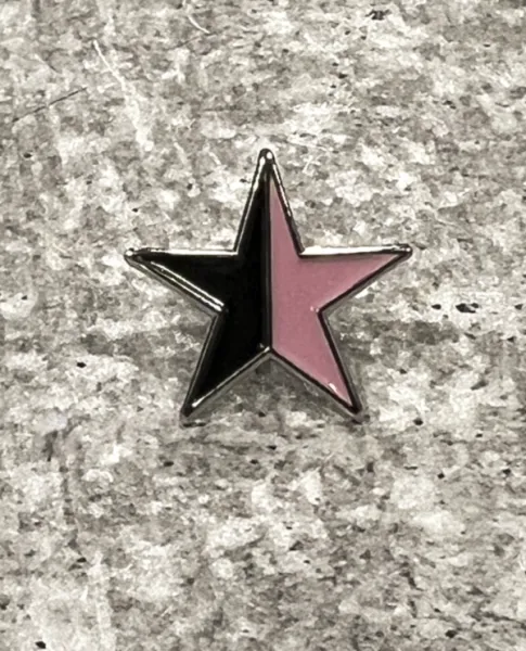 Black and Pink Star Enamel Pin