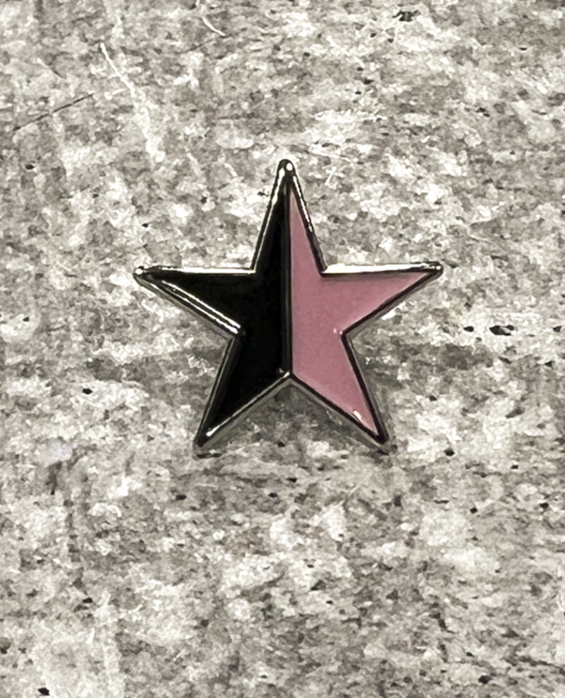 Black and Pink Star Enamel Pin
