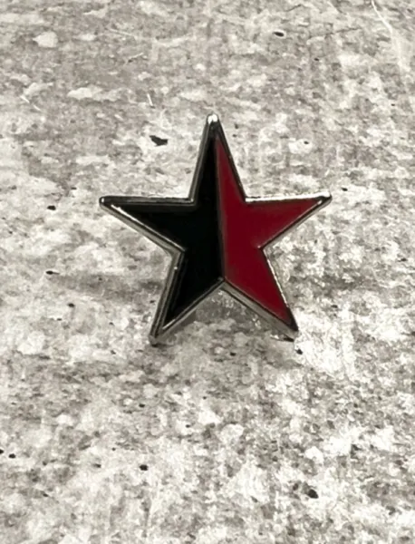 Black and Red Star Enamel Pin