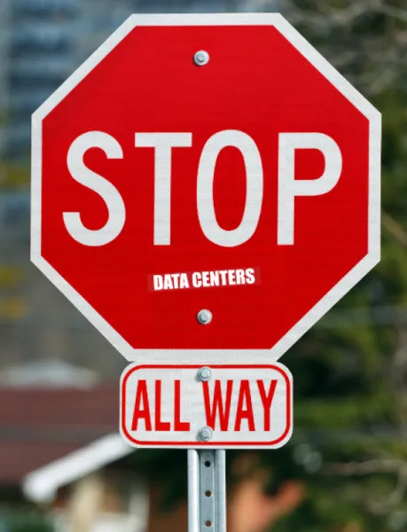 Stop Data Centers Stop Sign Sticker